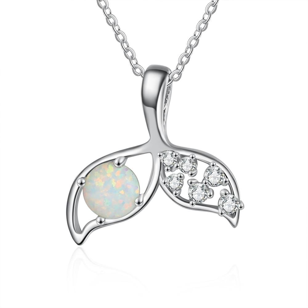 【Standard】Fischschwanz Zirkonia Opal Halskette Elegant  Kettenmachen