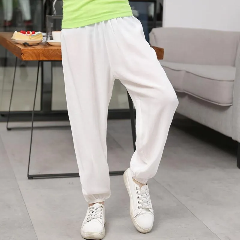 Children Pants Boy Girl Pure Color Trousers Summer Autumn Anti-mosquito Pants Kids Casual Pajama Pants Thin Breathable Pants
