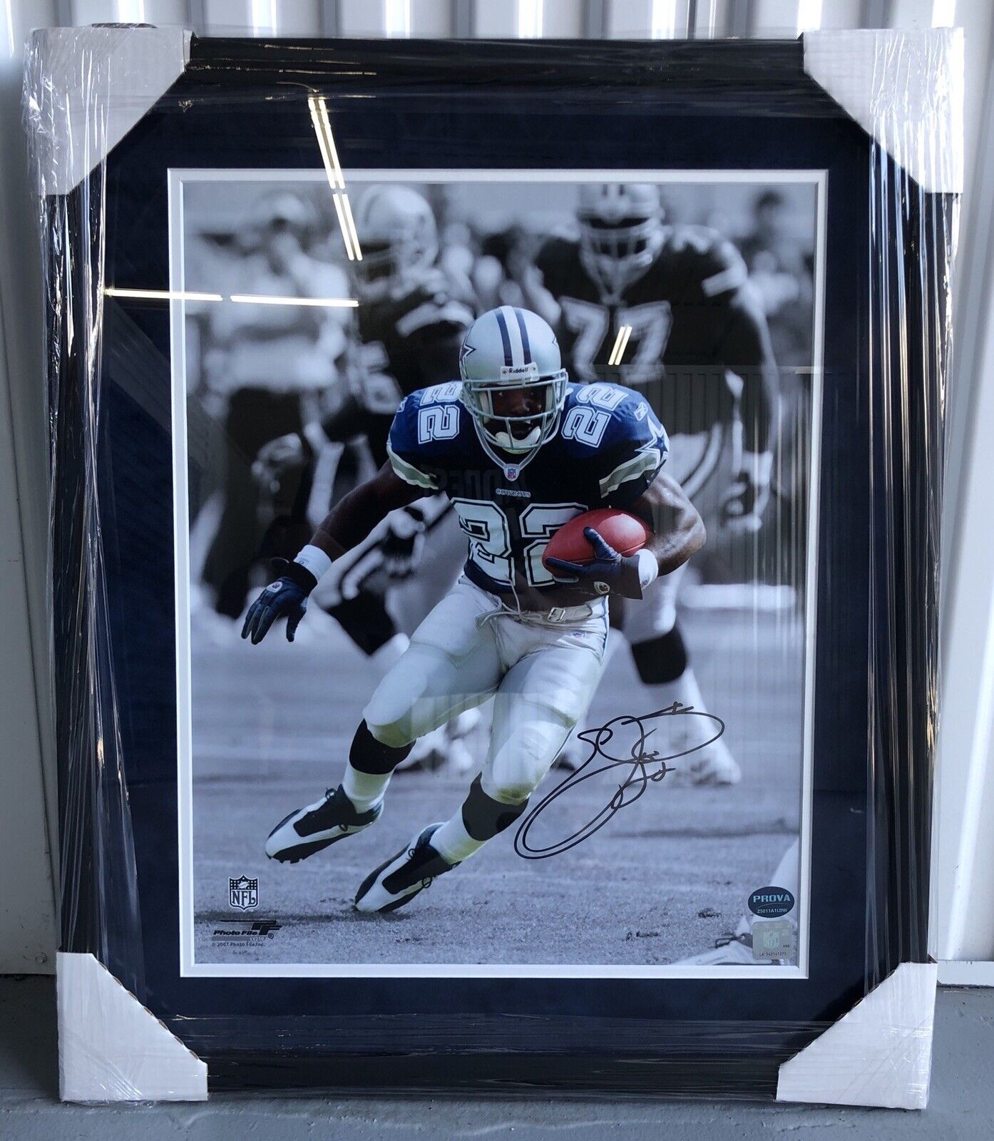 Emmitt Smith Signed Custom Framed 16x20 Photo Poster painting Dallas Cowboys Provo Coa