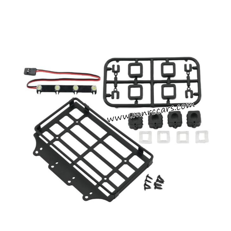 MN Model MN82 RC Truck Upgrade Parts Metal Luggage Rack with Square Lights