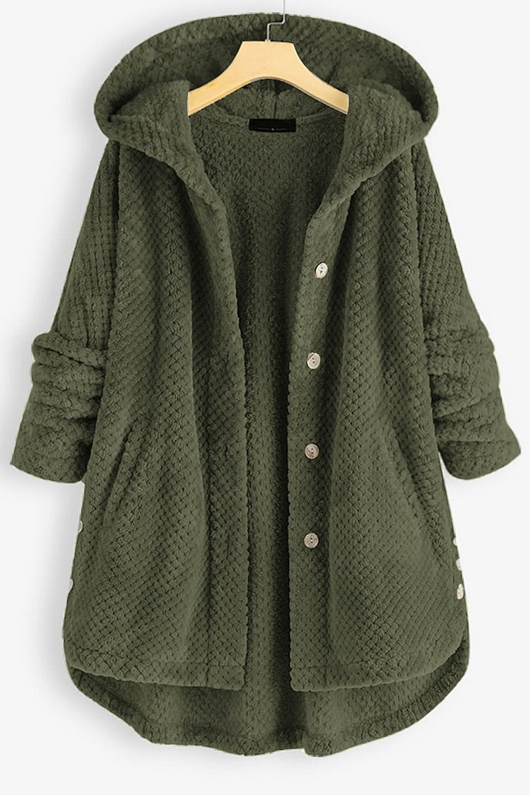 Plus Size Women's Green Winter Hooded Coat - Chicaggo