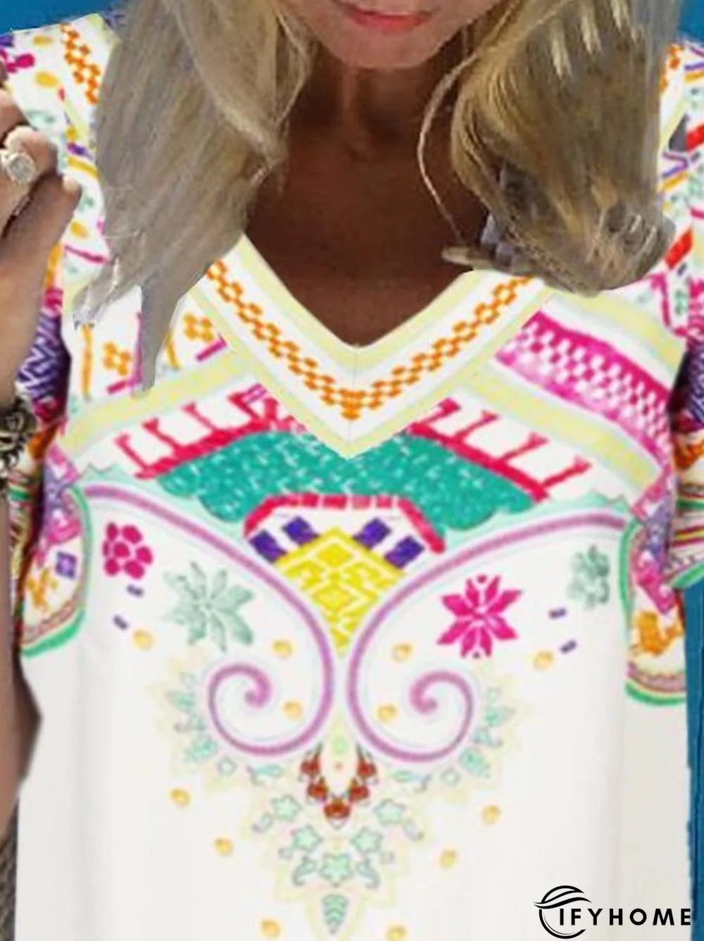 Shift Cotton-Blend Short Sleeve Vintage Weaving Dress | IFYHOME