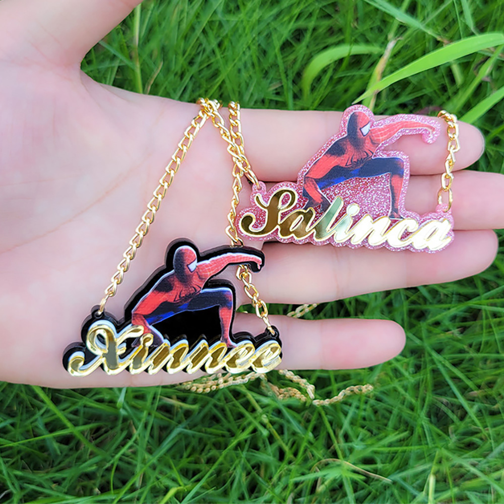 DIY Acrylic Cartoon Characters Photo Name Pendants