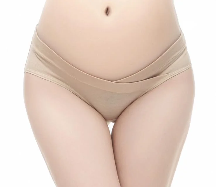 YWHUANSEN Cotton Maternity Pregnant Underwear Postpartum Mother Under Bump Panties V-Shaped Soft Belly Support Panty Breathable
