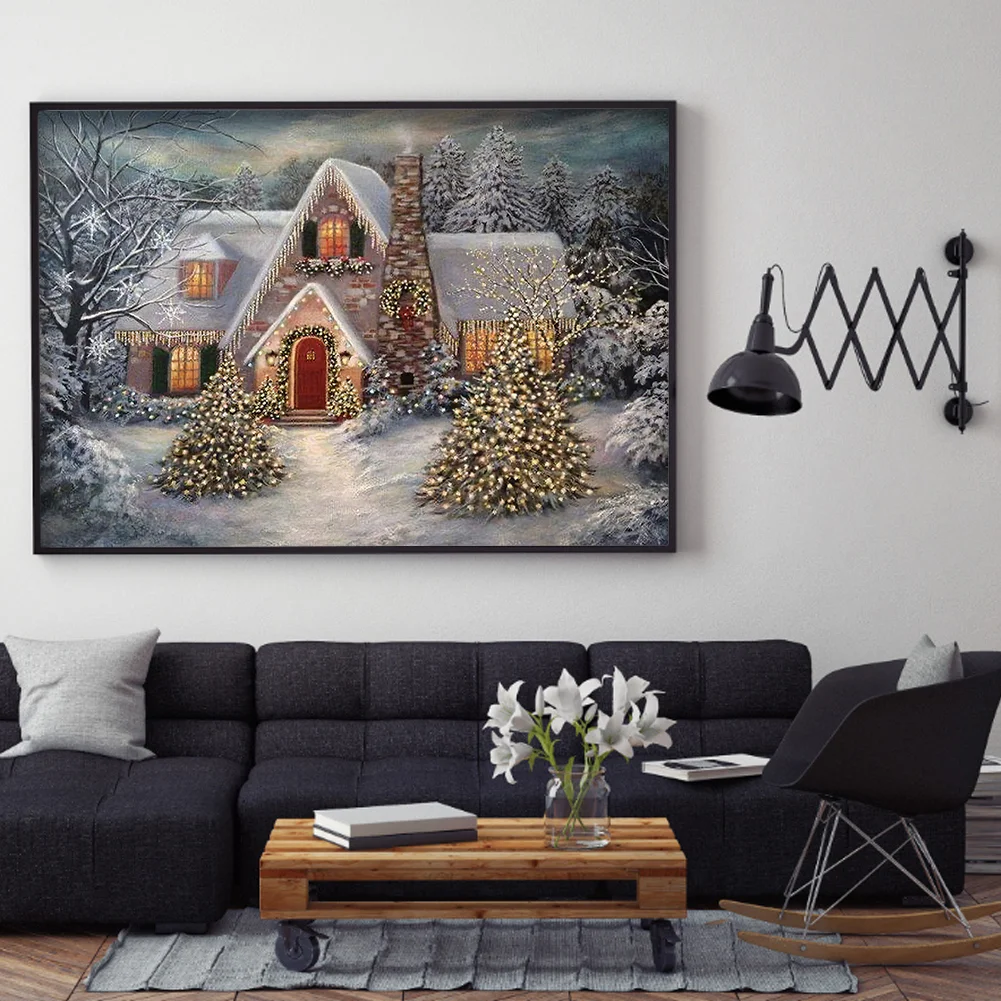 Diamond Painting - Full Round Drill - Snow House(70*50cm)