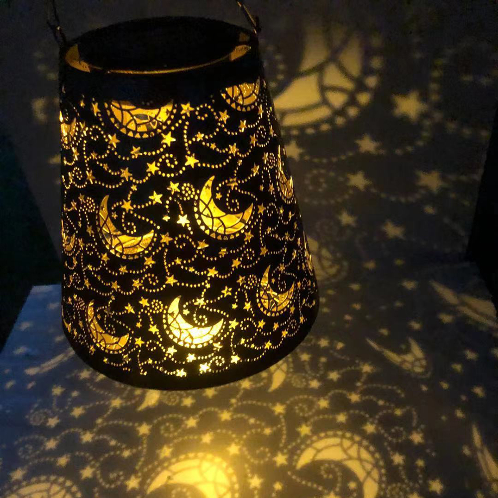 

LED Solar Lantern Metal Hollow Moon Star Projection -Landscape Ligjht, 501 Original