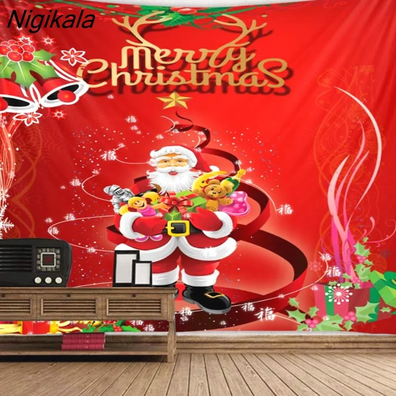Nigikala Day Decorative Print Tapestry Bedroom Living Room Wall Hanging Tapestry Home Decor Xmas Mat for Christmas New Year