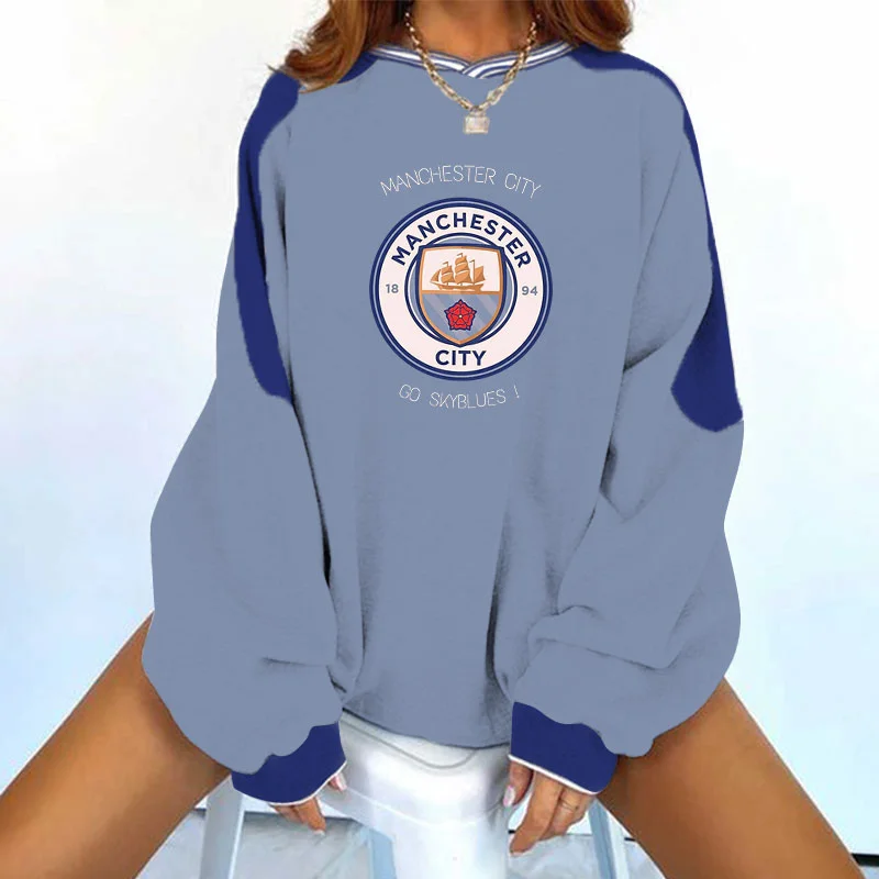 Women's Support MC Football Print Sweatshirt
