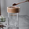 Wooden Ring Ice Drip Pot Double Glass Drip Filter Ice Coffee Pot