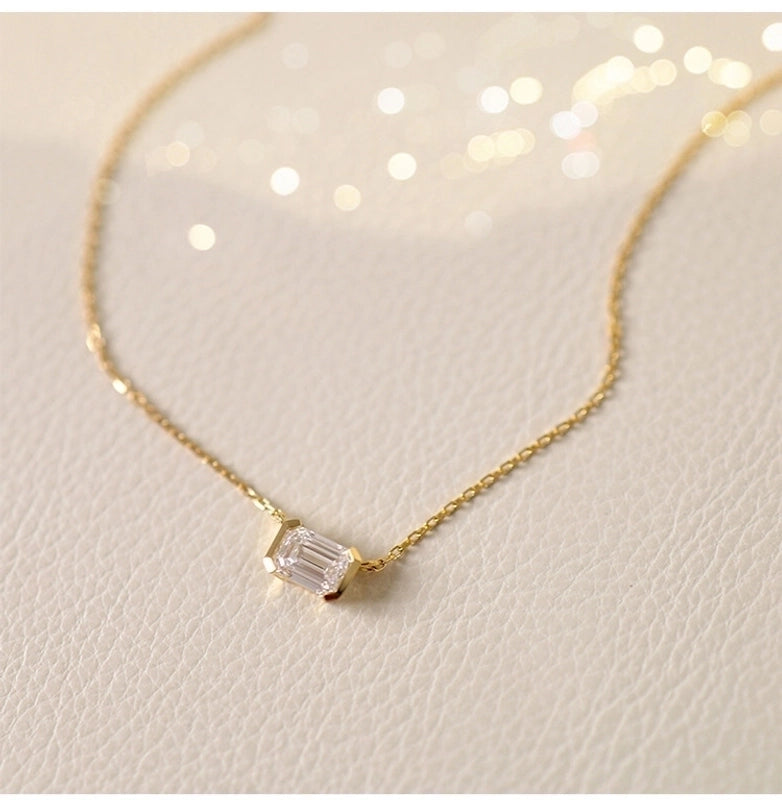 925 Sterling Silver Solid Color Pendant Necklace