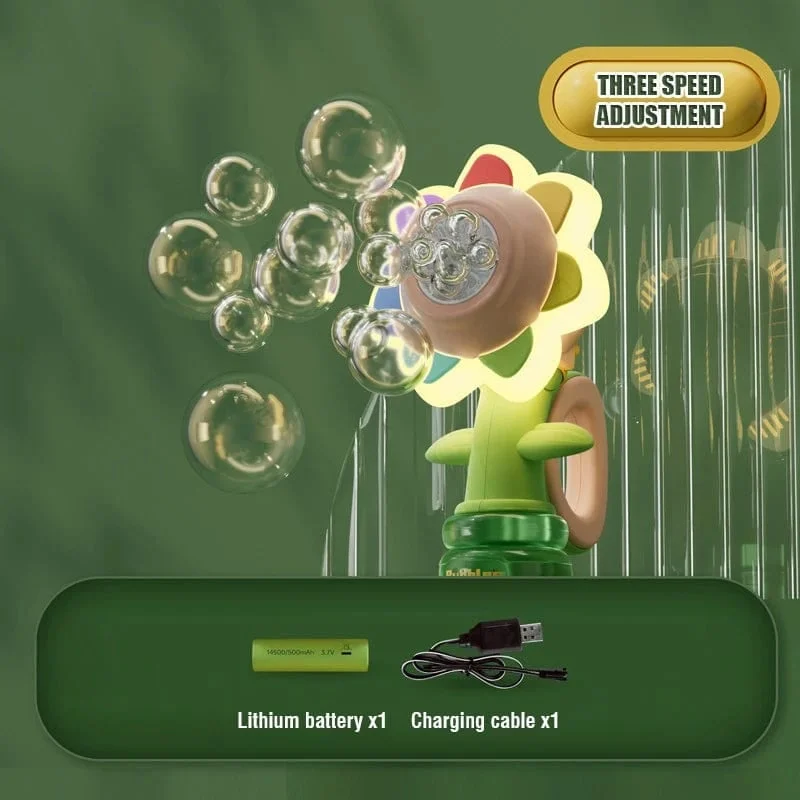 (🔥HOT SALE 49% OFF🔥)Sunflower Shaped Portable Electric Bubble Maker Toy