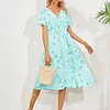Gioiacombo&trade; Primavera ed estate piccolo abito floreale manica corta