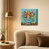 DIY Pre-Framed Flower Vase Button Art Canvas Kit