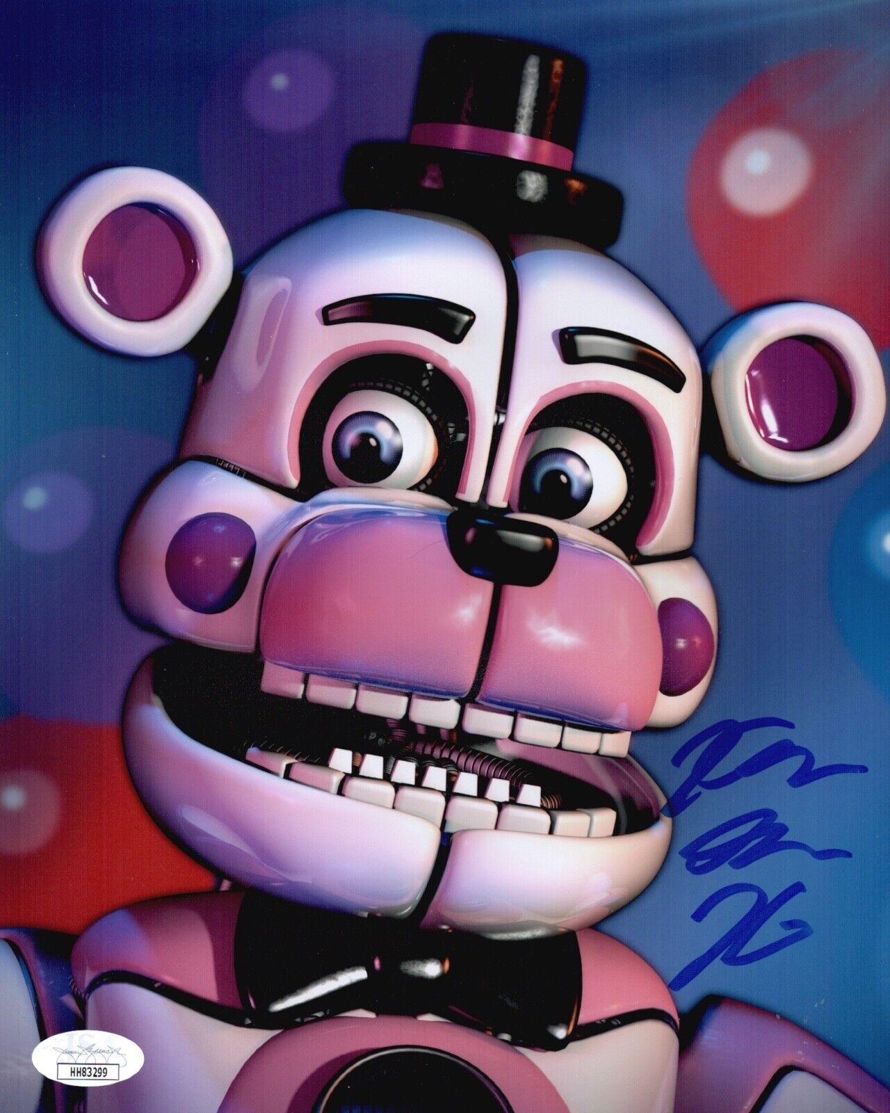 KELLEN GOFF Signed FUNTIME FREDDY 8x10 Photo Poster painting Five Nights Autograph JSA COA Cert