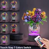 Acrylic Double Sided Butterfly Vase Diamond Painting LED Night Light Kit