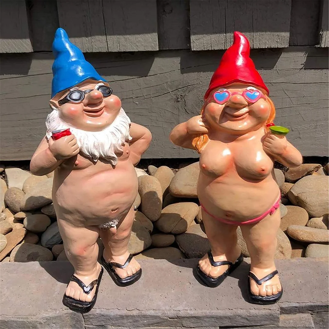 Funny Naked Gnome Statue