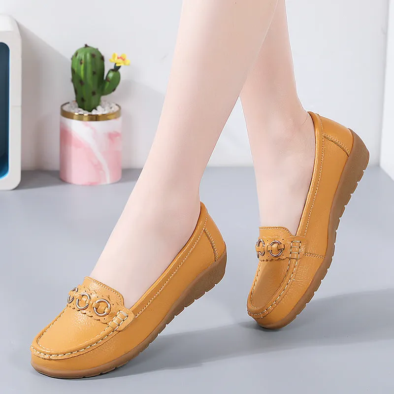 Women's Soft Sole Wide Breathable Waterproof Lightweight Walking Flat Loafer Shoes