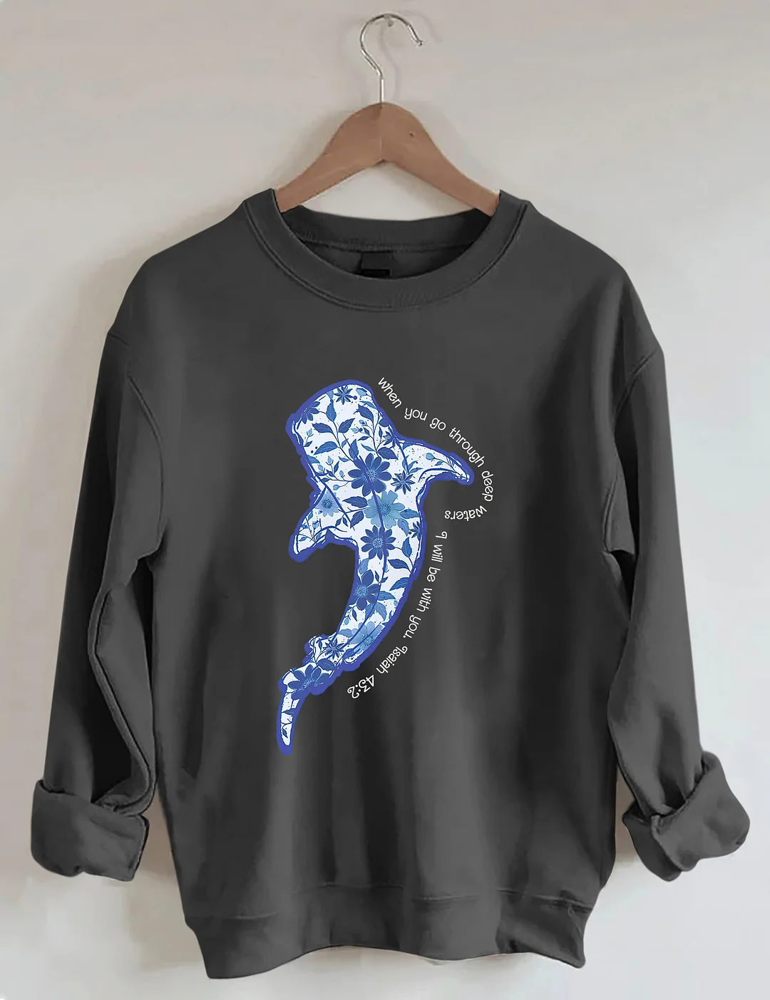 Vintage Whale Shark Floral Sweatshirt