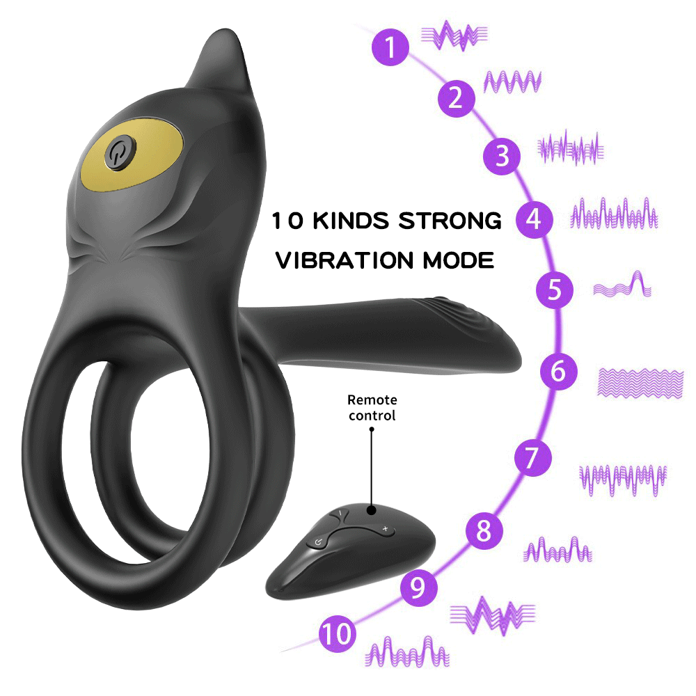 Remote Control 10 Frequency Vibrating Cock Ring For Couples 