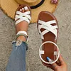 Gioiacombo&trade; Nuovi sandali piatti in pelle stile romano da donna