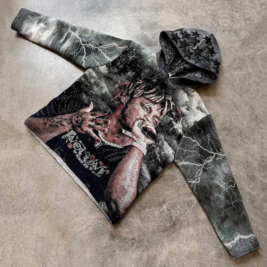 Starry hip-hop rap tapestry hoodie