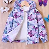 Kid Baby Girl Butterfly Print Hooded Zipper Coat Jacket