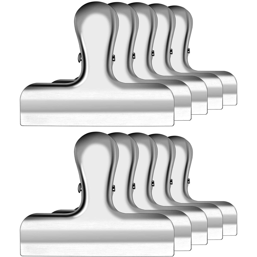 

10Pcs Stainless Steel Snack Clip For Food Bill Document Sealing Clamp, 501 Original