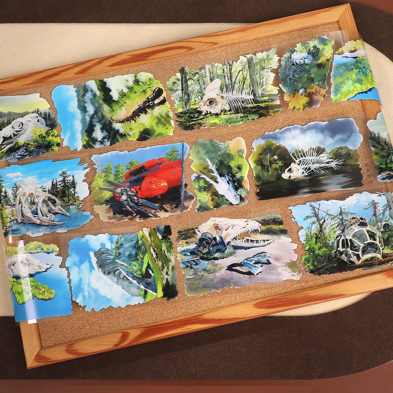 PET 테이프 - 80mm*500cm 빈티지 숲 나무 뼈