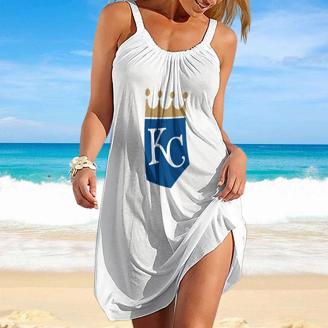 Women Beach Dress Sleeveless O-neck Casual Plus Size Mini Dress in Pattern,Blue,Light Blue,Gold,White