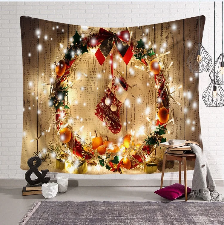 Christmas Home decor Santa Claus Hot Xmas Art Home Wall Hanging Tapestry Wall Ornamentation Christmas Wall Decor Tapestry