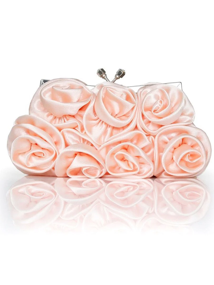 Ladies Evening Bag Fashion Satin Floral Clutch Bag