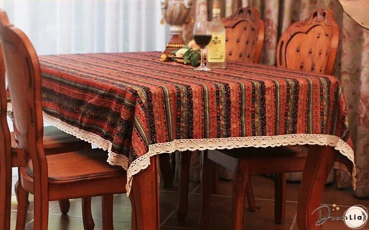 Cotton and linen table linen tablecloth tea table cloth square tablecloth national wind bronzing lace cotton and linen tablecloth