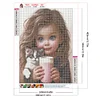 >SALE<5D DIY Full Round Drill Diamond Painting Sweet Girl Kit Home Decoration 30x40cm