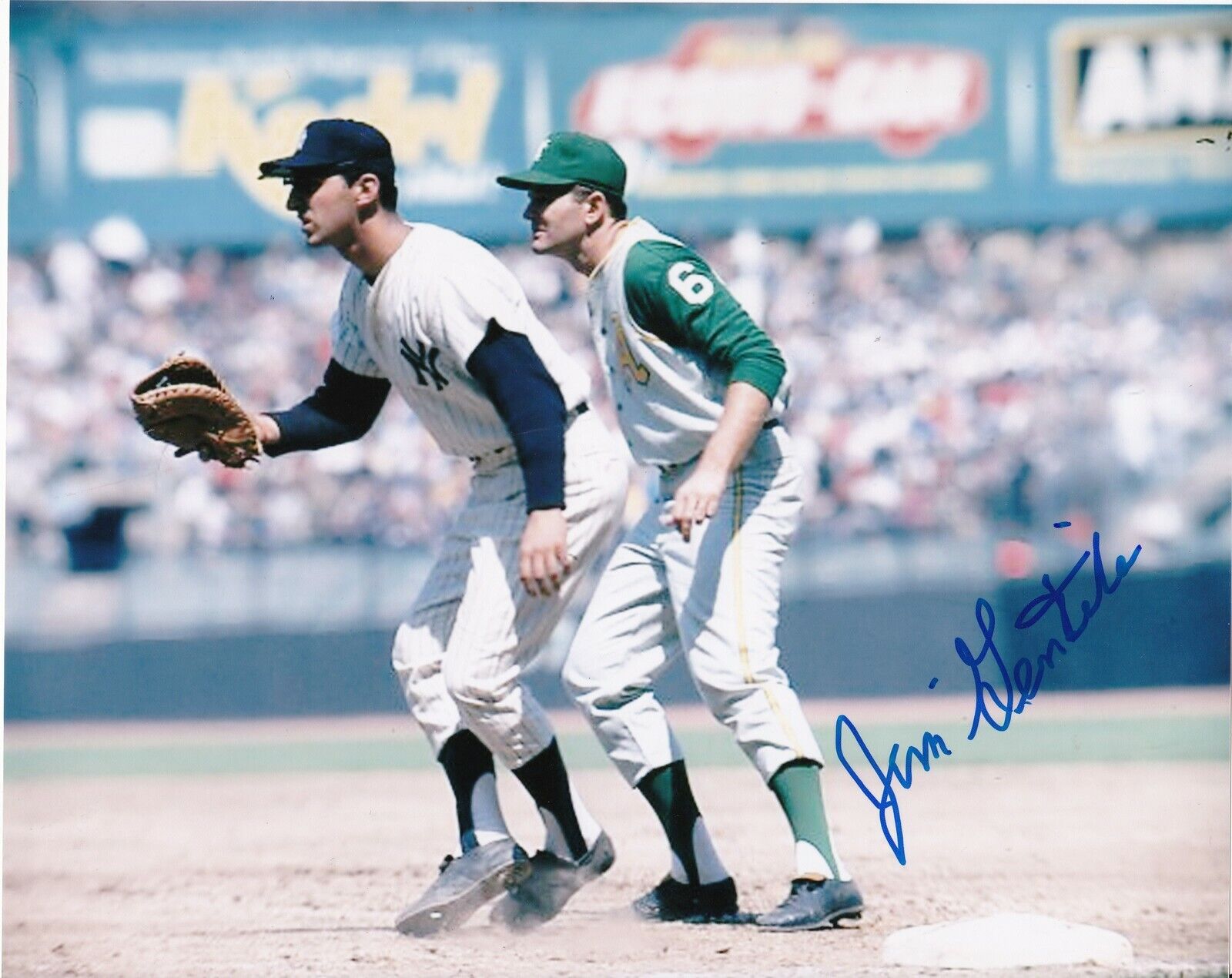 JIM GENTILE KANSAS CITY A'S ACTION SIGNED 8x10