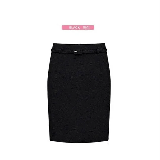 Business Work Wear 2019 Fashion Women Skirts Long Mid-calf Length High Waist Pencil Formal Woman Skirt S - XXL Office Lady Skirt