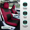 FH Group Car Seat Covers Full Set Cloth,Universal Fit combo,Washable Automotive Seat Covers,Low Back Front Seat Covers,Airbag Compatible,Split Bench Rear Seat for SUV,Sedan,Van Burgundy