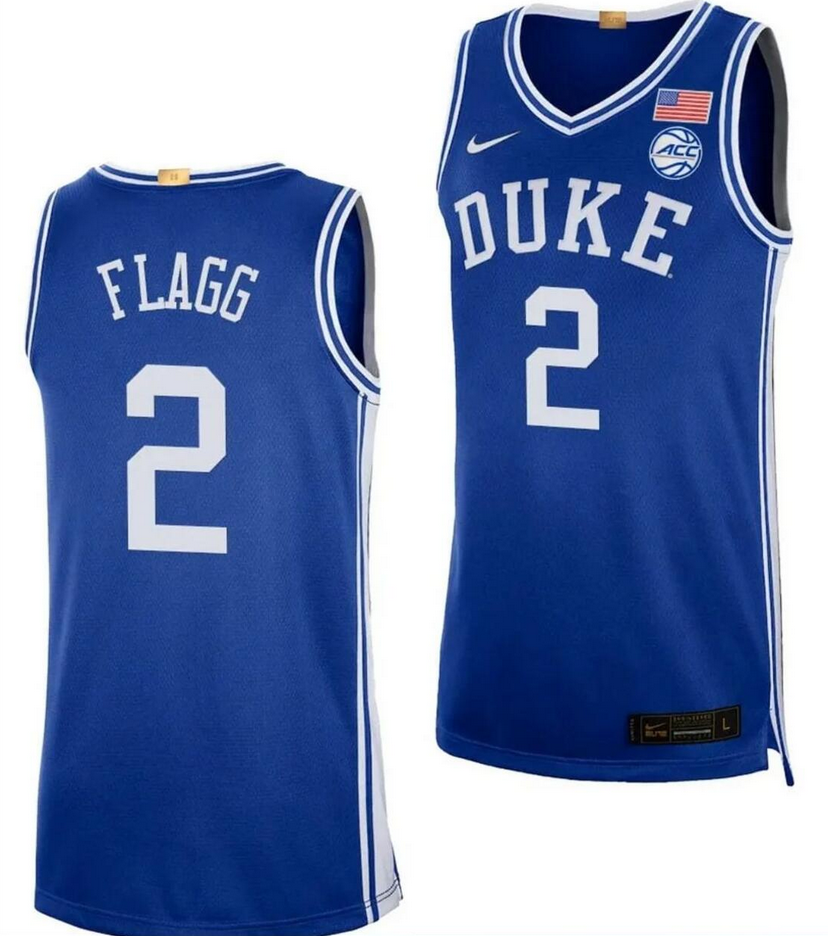  Cooper Flagg Jersey #2 Duke Blue Devils College Basketball Royal- BLUE mysite