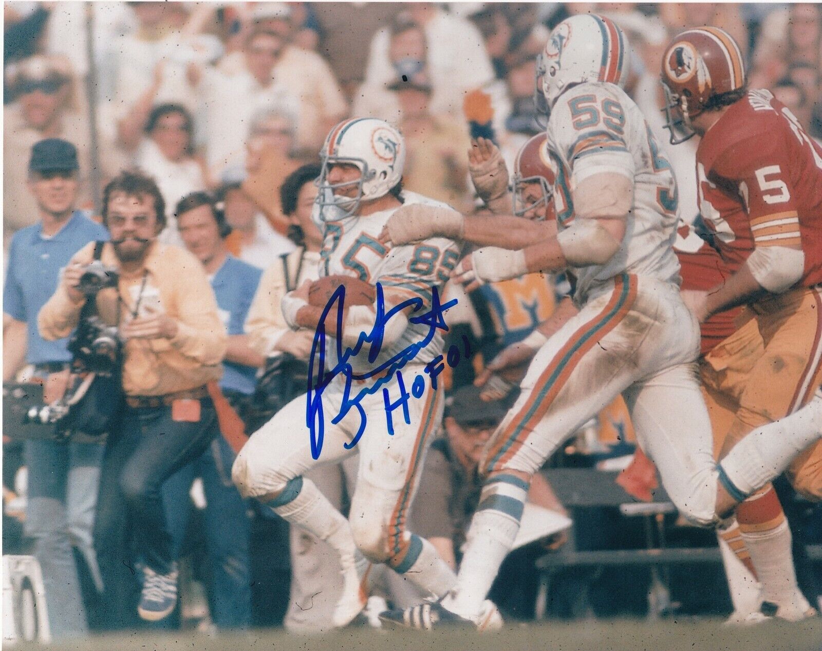 NICK BUONCONTI MIAMI DOLPHINS ACTION SIGNED 8x10