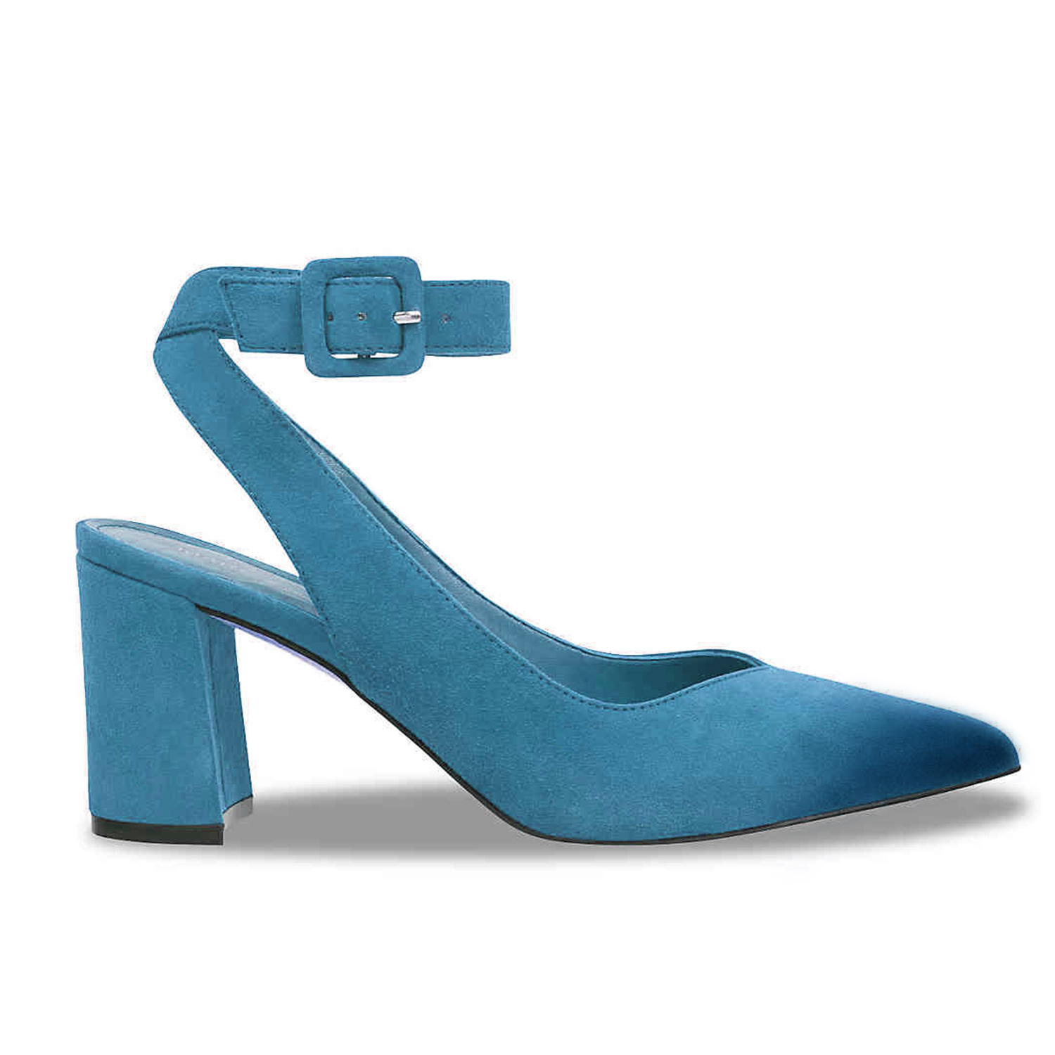 TAAFO Blue Gradient Pointed Toe Slingbacks Buckle Strap Pumps Woman High Chunky Heels Size 40 41 Dress 