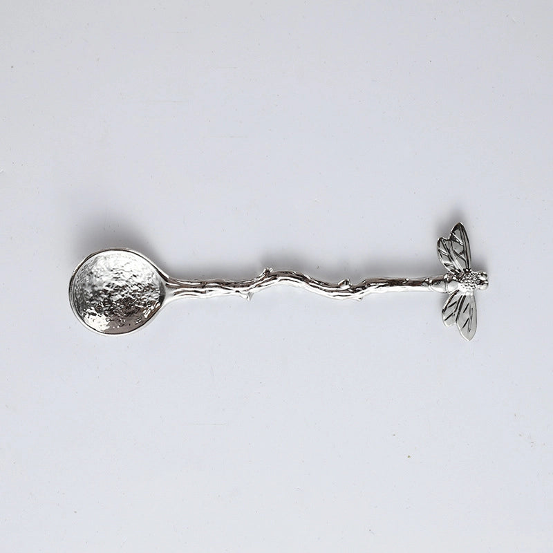 Retro Carved Hammer Pattern Zinc Alloy Spoon 1 Piece