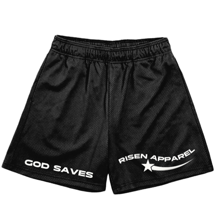 Sopula God Saves Print Casual Mesh Shorts