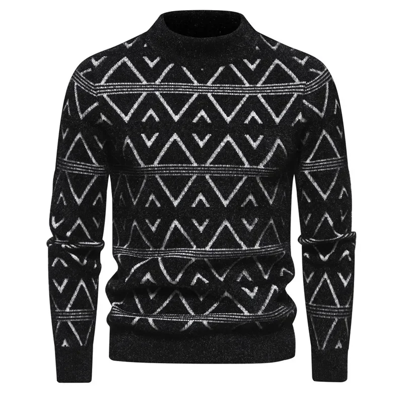 Inquiraton Men Mink Sweater – Soft Boy Outfits Warm Knit Pullover Tops  