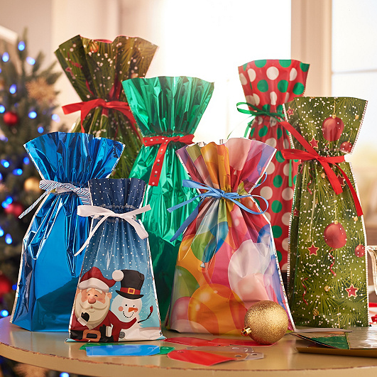 Mintiml One-Tug Bags Christmas Drawstring Gift Bag Set（33% Discount）