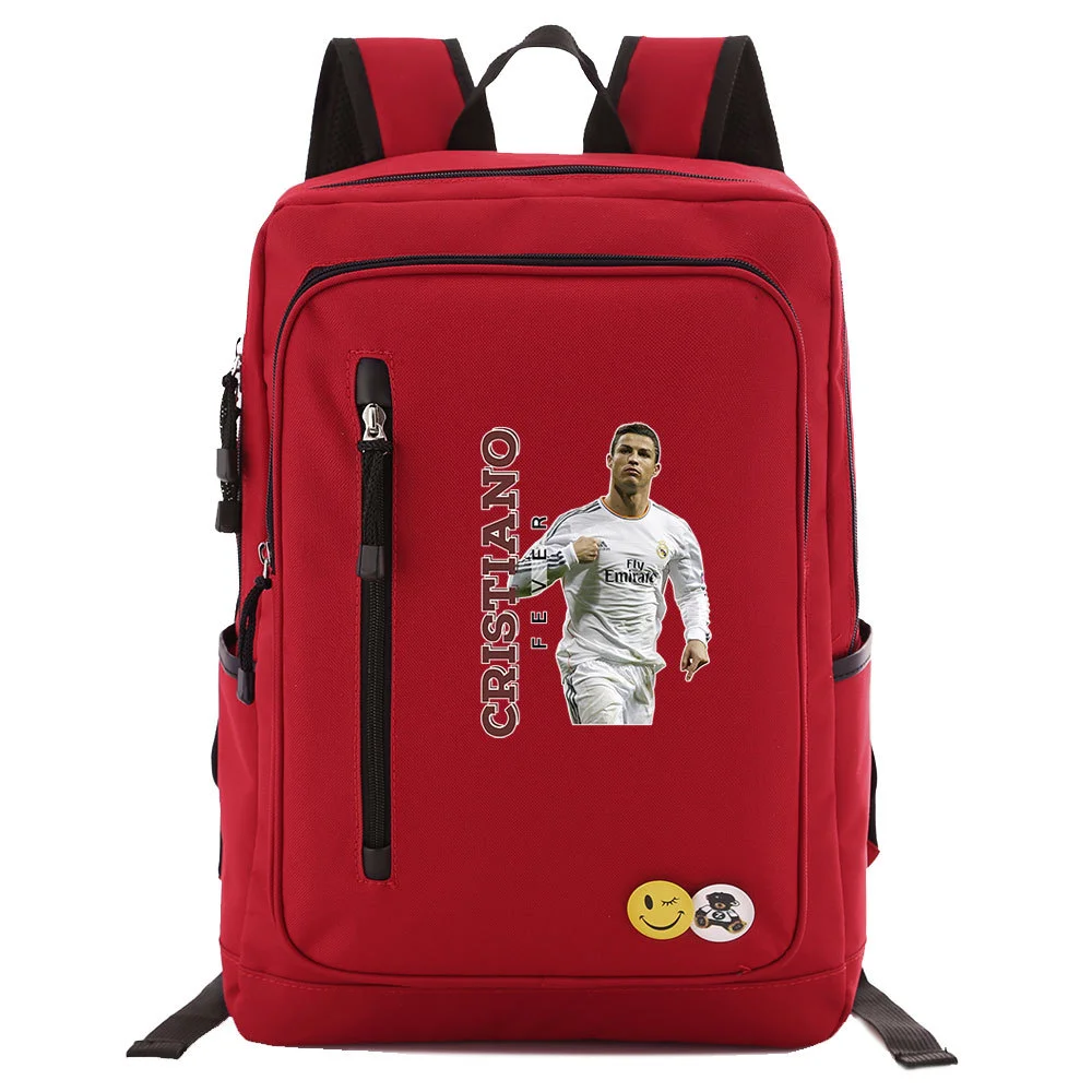 Buzzdaisy Product Title: Large Capacity Cristiano Ronaldo Square Backpack with Computer Protection Bag for 15-inch Laptop