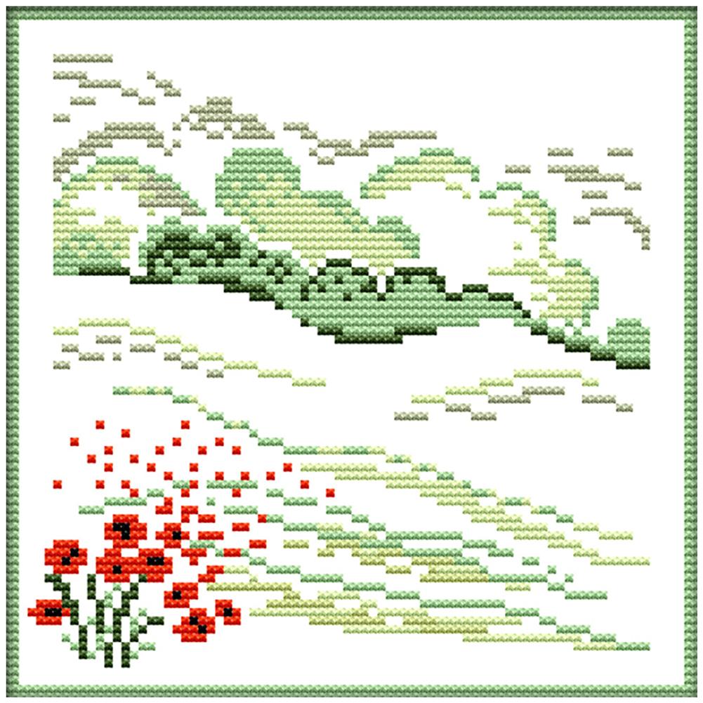 

Four Seasons-Summer - 14CT Stamped Cross Stitch - 20*20cm, 501 Original