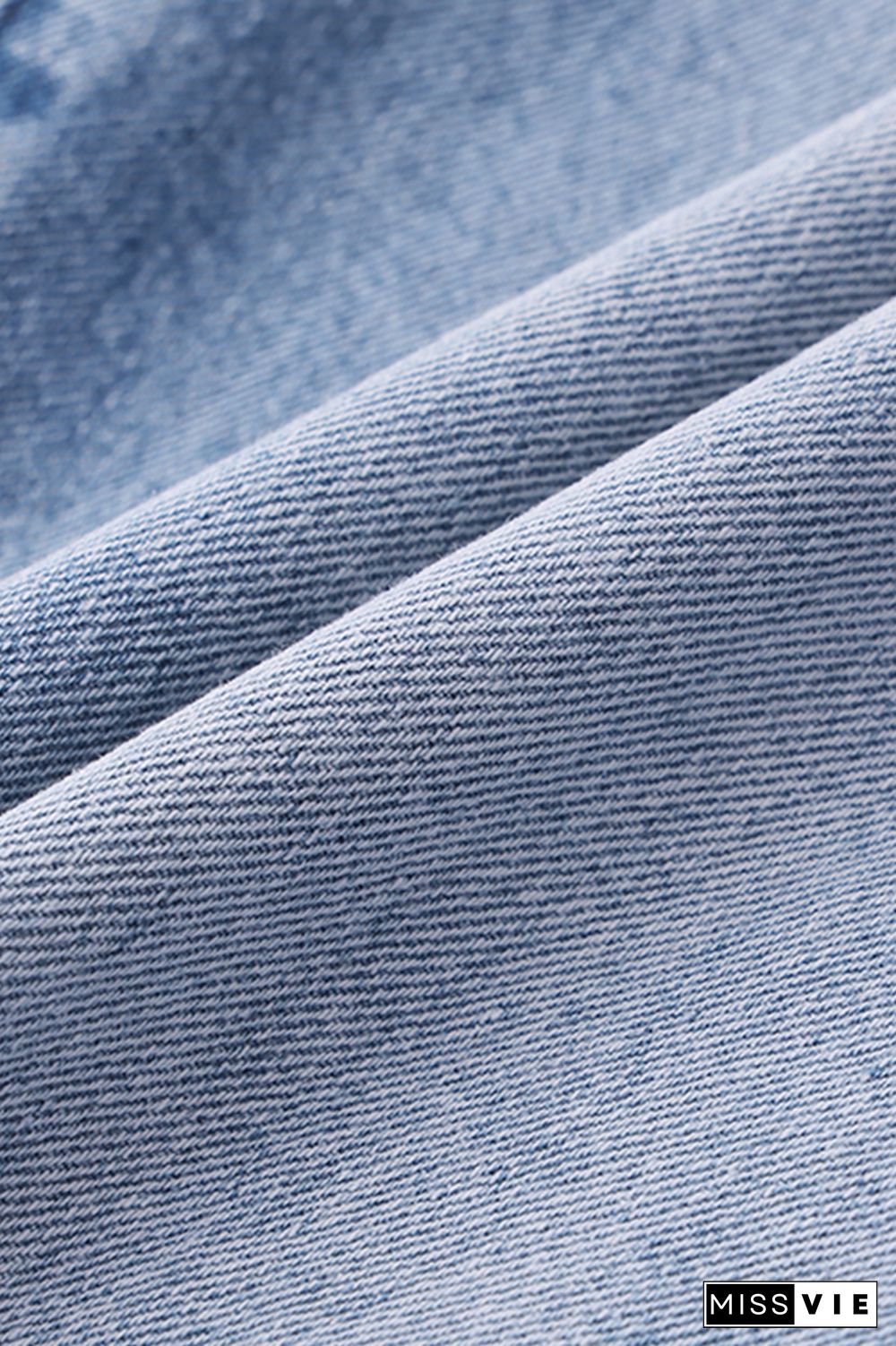 Asymmetrical Waist Mid Rise Straight Leg Jeans Without Belt