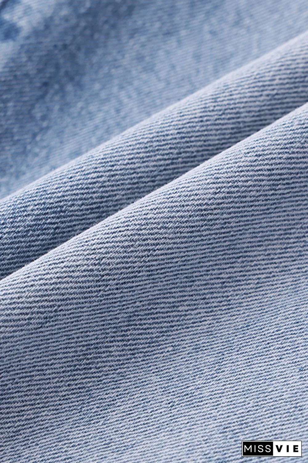 Asymmetrical Waist Mid Rise Straight Leg Jeans Without Belt