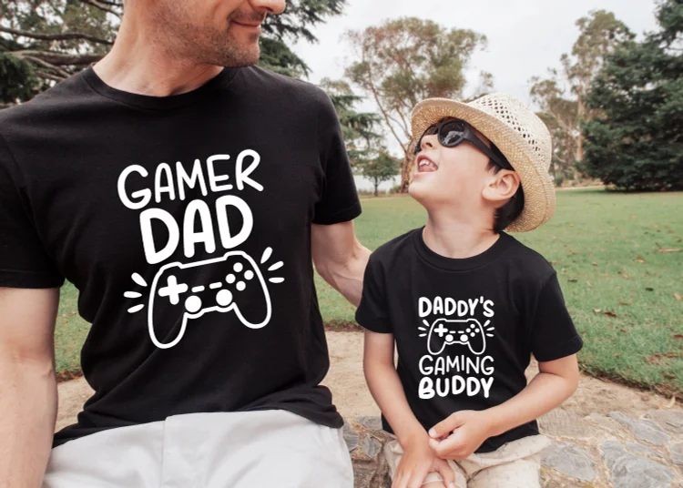 Round Neck Gamer Dad&Son Shirt|S09