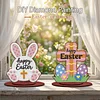 2pcs/set DIY Special Shape Diamond Painting Easter Bunny Egg Wooden Desk Ornament Craft Decor Kit