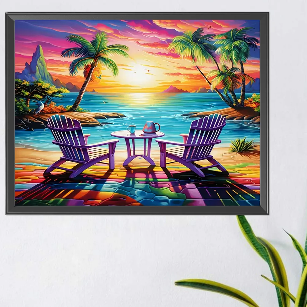 Diamond Painting - Full Round Drill - Beach(Canvas|50*40cm)